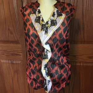 Outback Red Sleeveless Woven Top